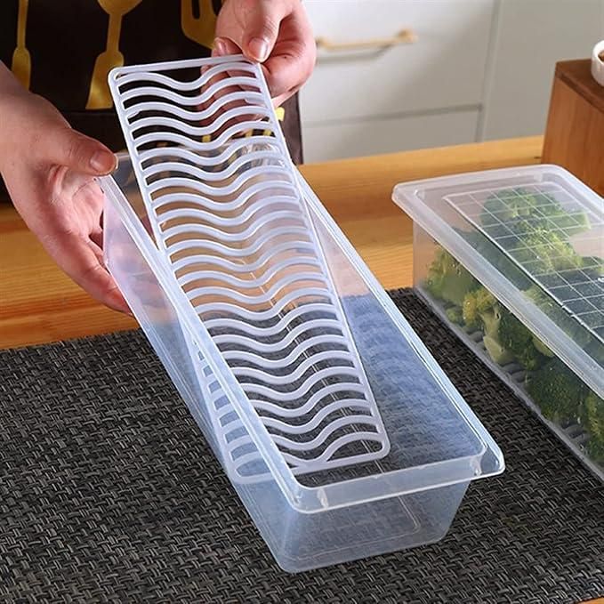 🏆 Premium Fridge Organizer Set - Pack of 6 with Lid & Drain